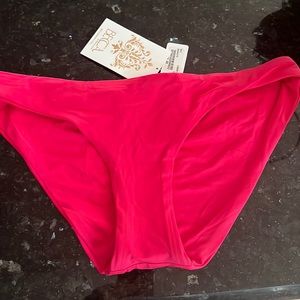 Adela Ruched Hipster Bikini Bottom, Cherry size small NWT $48